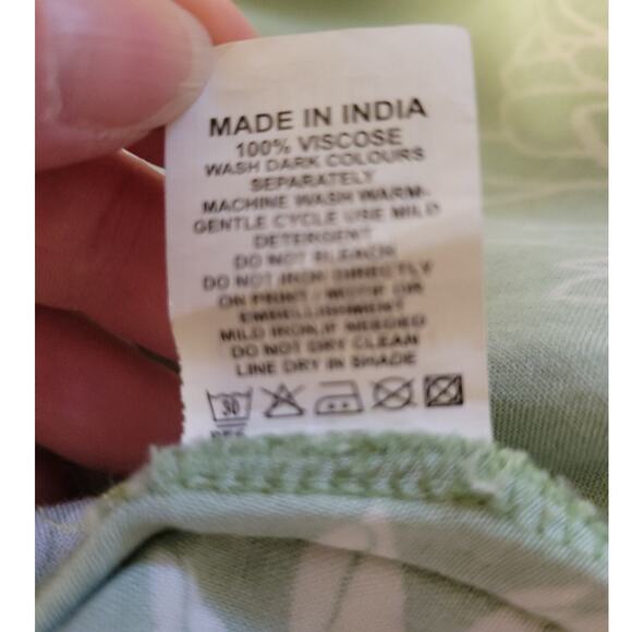 Max Floral Printed Straight Kurta Tunic‎ Dress Spring Summer Artsy Green Size S - Picture 7 of 8